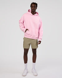Man wearing Unisex Love The Process Oversize Hoodie - Marshmallow-White | Model:Okello | Size:M