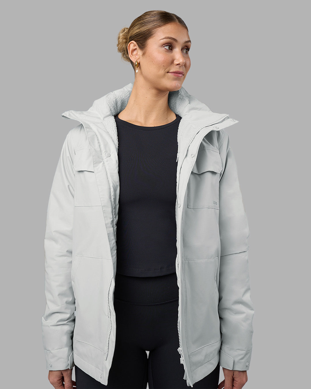 Woman wearing Marshall 2.0 Jacket - Digital Mist | Model:Amy | Size:M