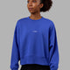 Model Wearing MVP Oversized Sweater - Power Cobalt