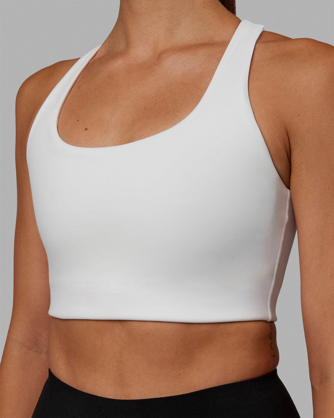 Woman wearing Ace Long Line Bra - White