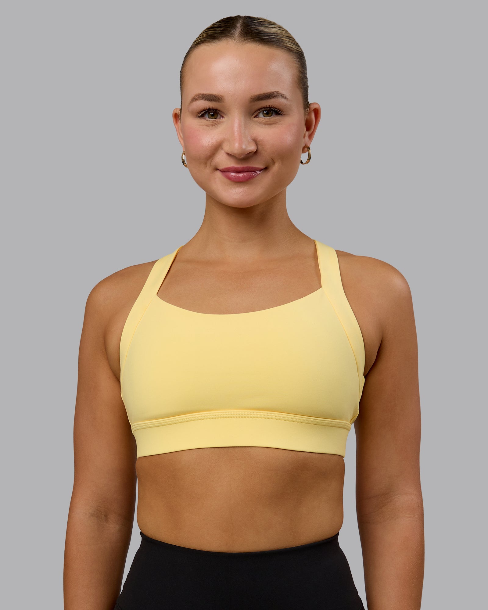 Woman wearing Advance Sports Bra - Lemon