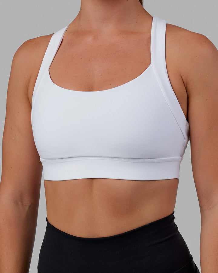 Woman wearing Advance Sports Bra - White