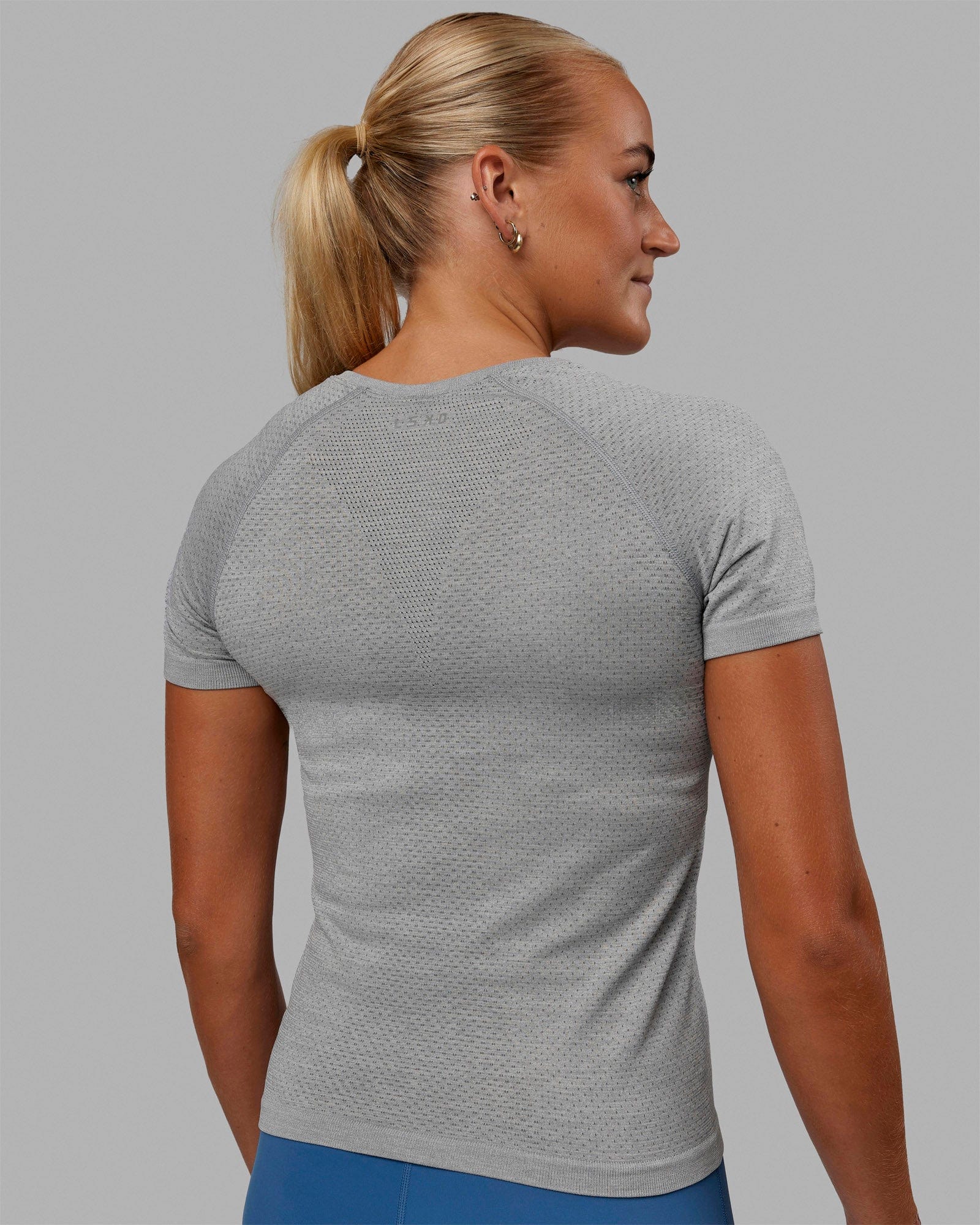 Womens AeroFLX+ Seamless Tee - Light Grey Marl | LSKD