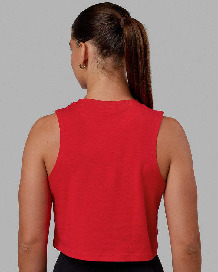 Woman wearing Agile FLXCotton Tank - Infrared-White