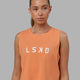 Woman wearing Agile FLXCotton Tank - Tangerine-White