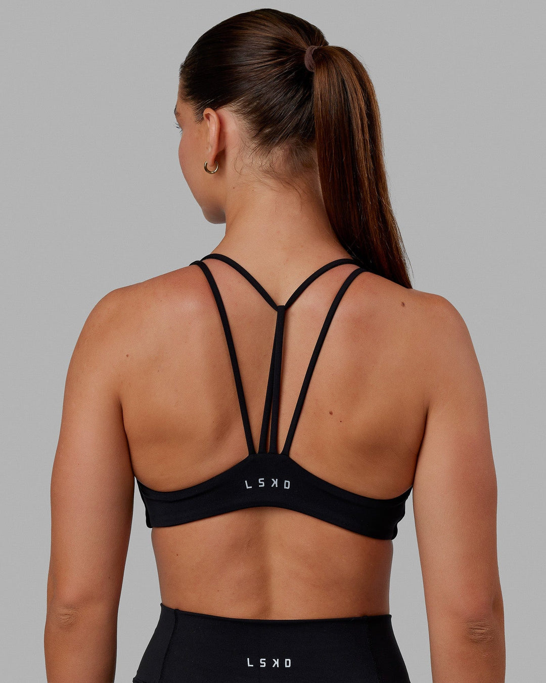 WOMEN'S CROSS BACK STRAPPED BRA, Performance Black