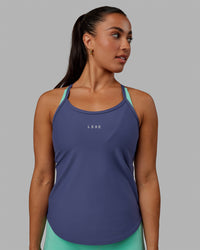 Woman wearing Agility Active Tank - Future Dusk
