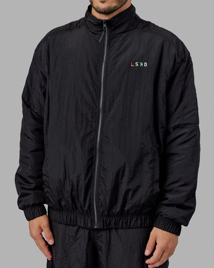 Man wearing Unisex Amplify Bomber Jacket - Black