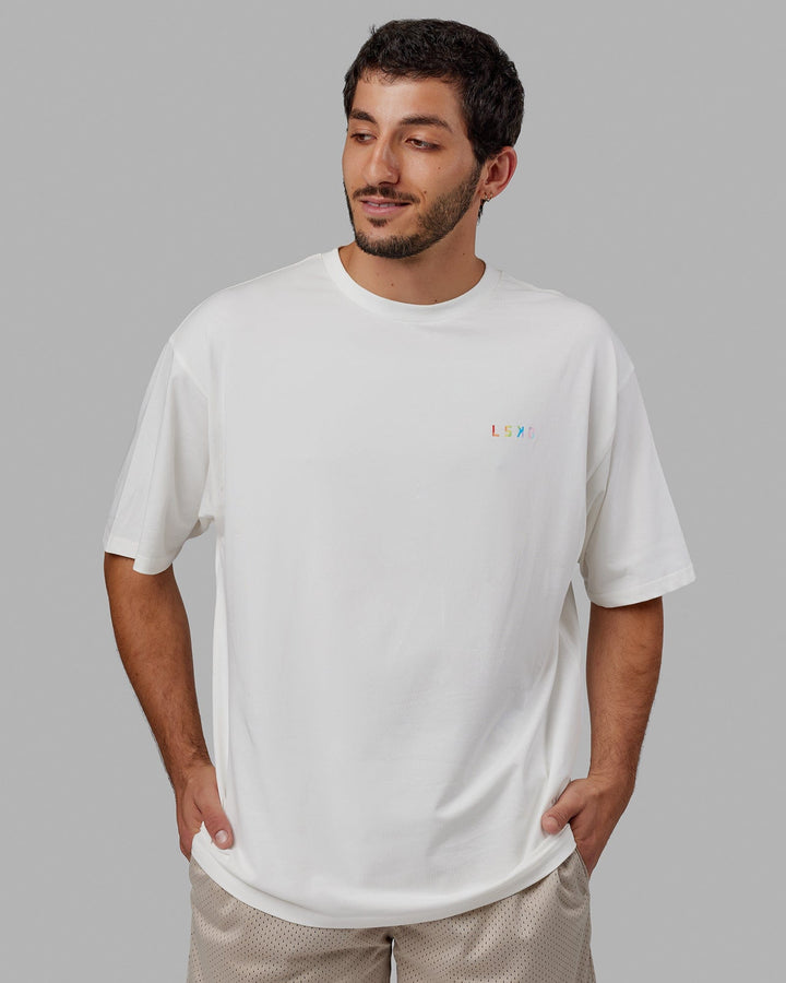 Man wearing Unisex Amplify FLXCotton Tee Oversize - Off White