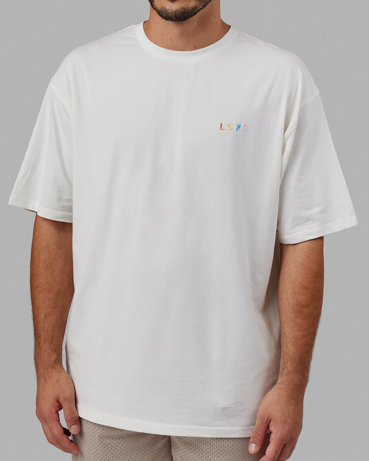 Man wearing Unisex Amplify FLXCotton Tee Oversize - Off White