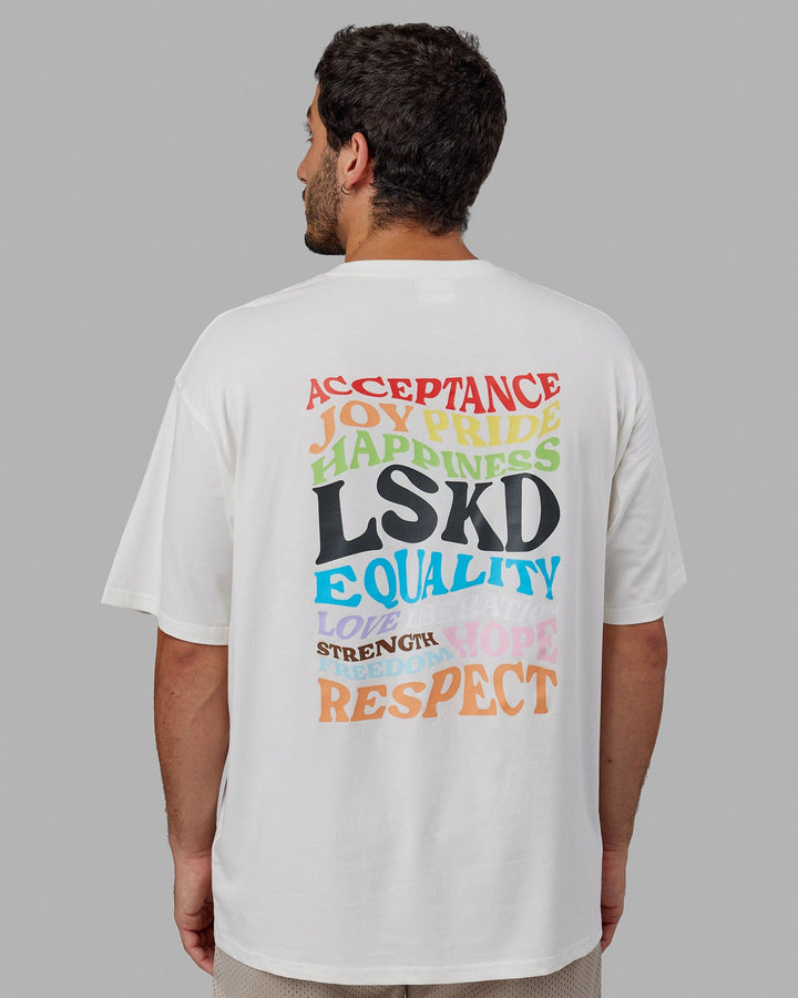 Man wearing Unisex Amplify FLXCotton Tee Oversize - Off White