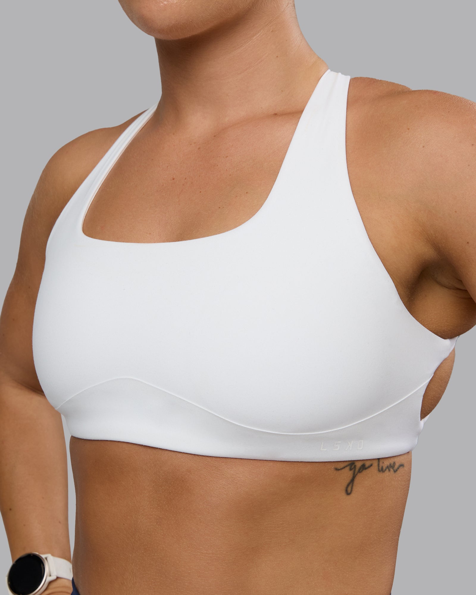 新N7 (sports bra) ホワイト ADIDAS Women's Ultimate Front-Zip Running Bra NWT White SIZE