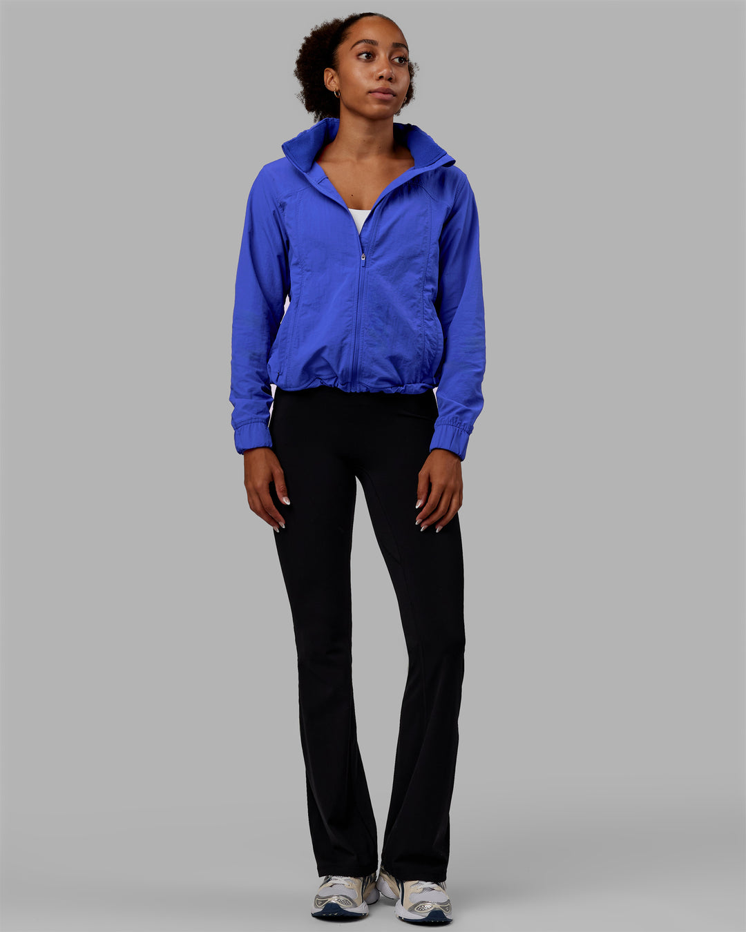 Women Wearing Barely There Jacket - Power Cobalt