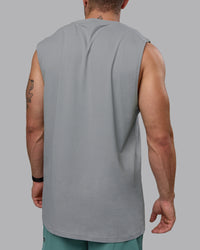 Man wearing Base FLXCotton Tank - Circular Grey