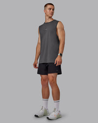 Man wearing Base FLXCotton Tank - Dark Storm
