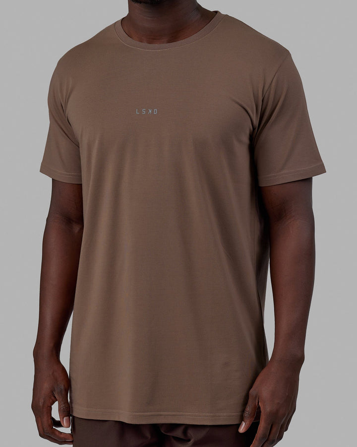 Man wearing Base FLXCotton Tee - Deep Taupe