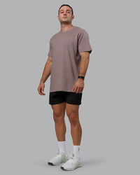 Man wearing Base FLXCotton Tee - Greyish Purple