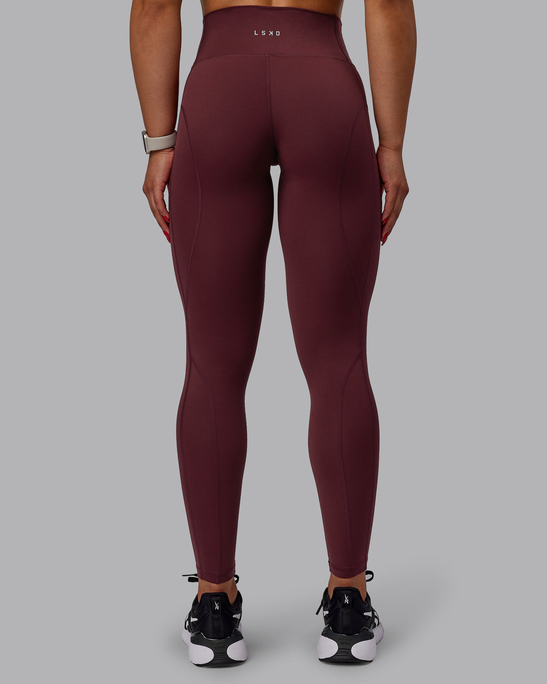 Woman wearing Bend Ultra High-Rise Full Length Legging - Dark Cherry
