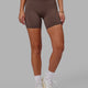 Woman wearing Bend Mid Short Tight - Peppercorn
