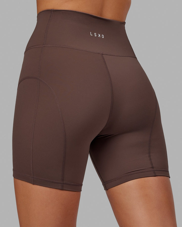 Woman wearing Bend Mid Short Tight - Peppercorn