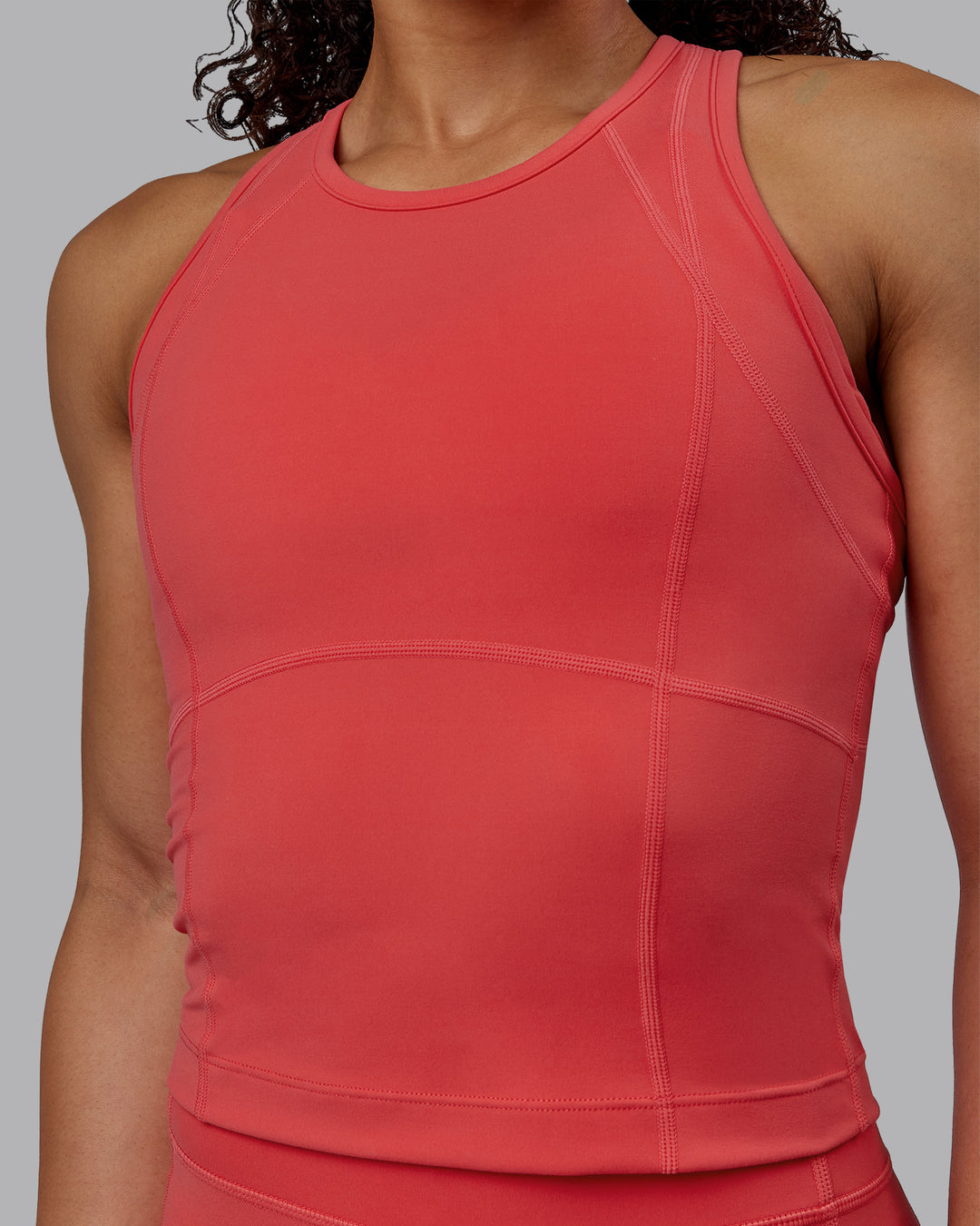 Woman wearing Bend Performance Tank - Cayenne