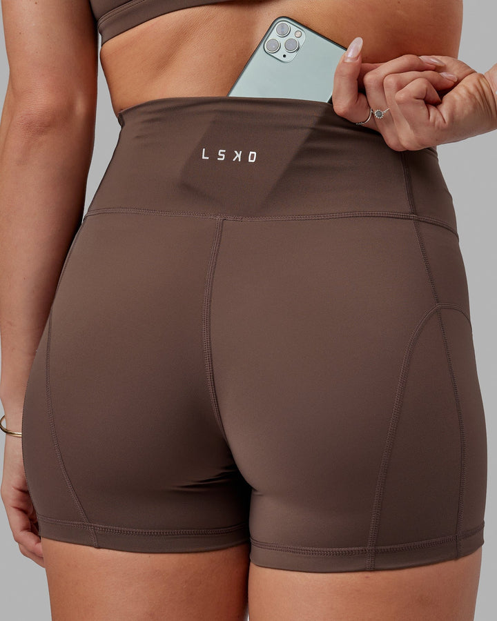 Woman wearing Bend X-Short Tight - Peppercorn