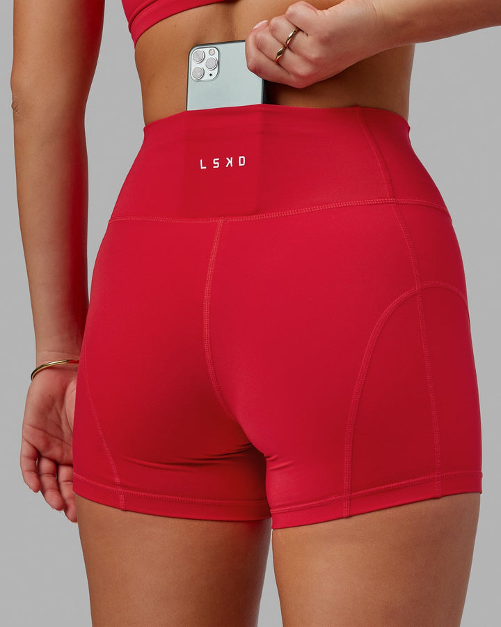 Woman wearing Bend X-Short Tight - Scarlet