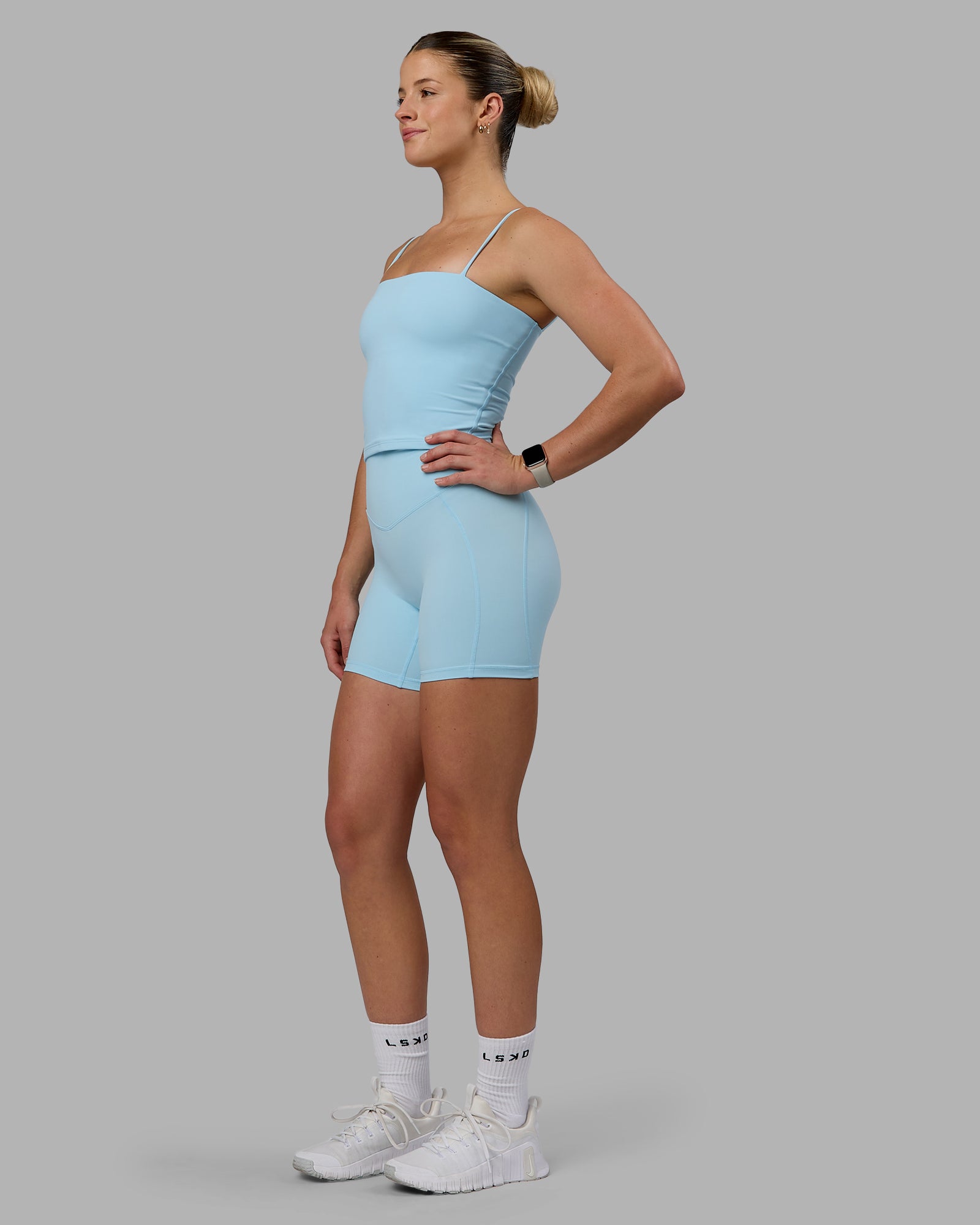 Woman wearing Blaze Ultra High-Rise 6" Short - Crystal Blue