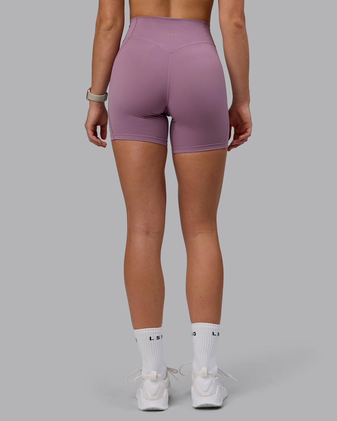 Woman wearing Blaze Ultra High-Rise 6&quot; Short - Grape
