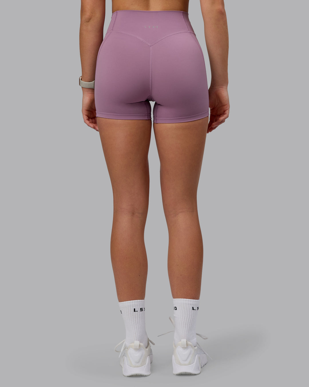 Woman wearing Blaze Ultra High-Rise 4&quot; Short - Grape