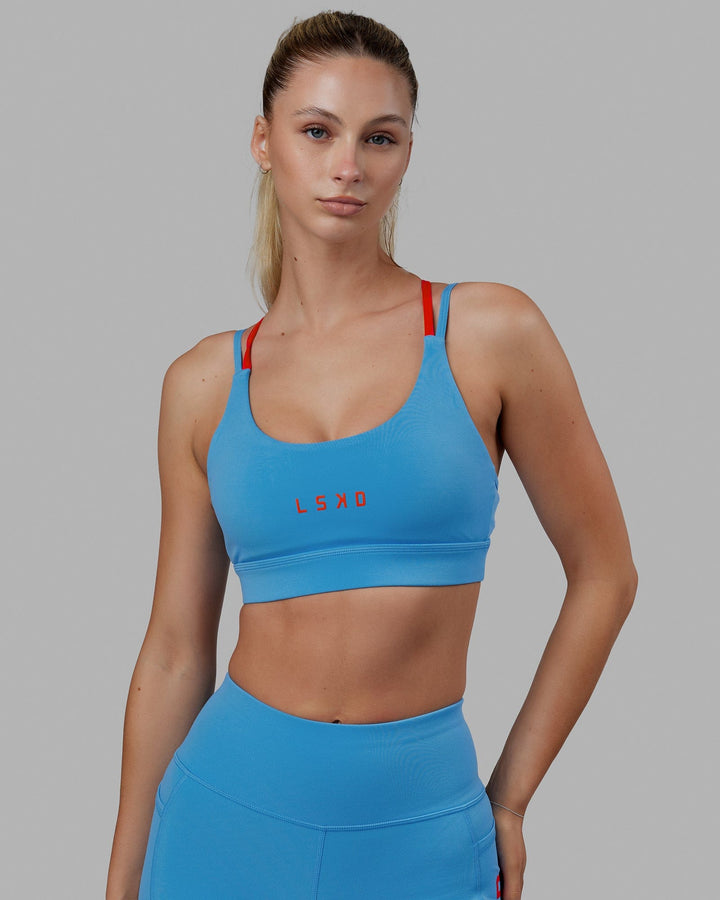 Bridge Sports Bra - Azure Blue-Infrared