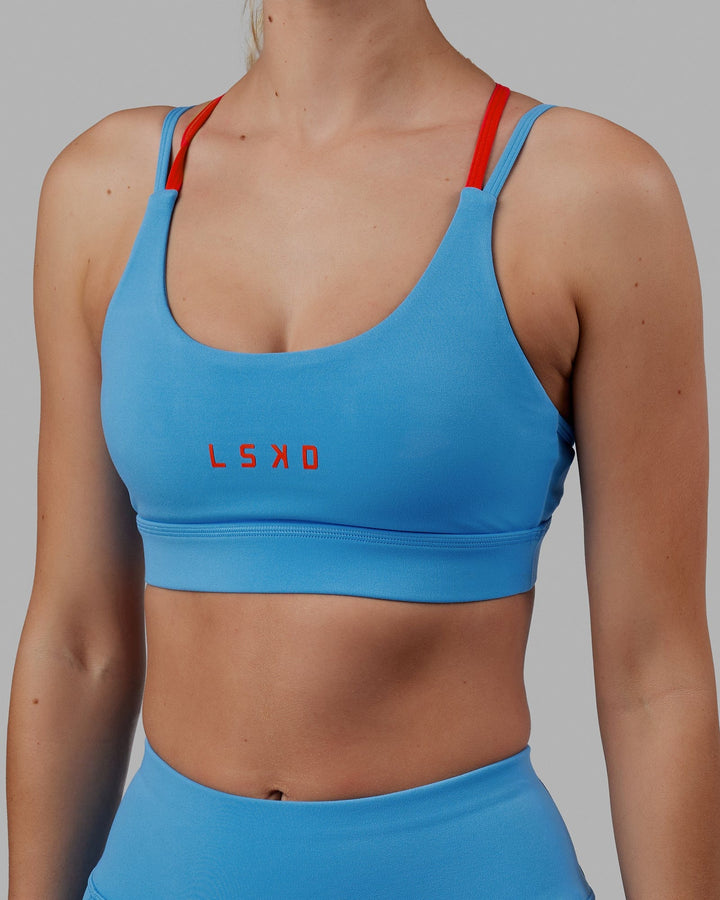 Bridge Sports Bra - Azure Blue-Infrared