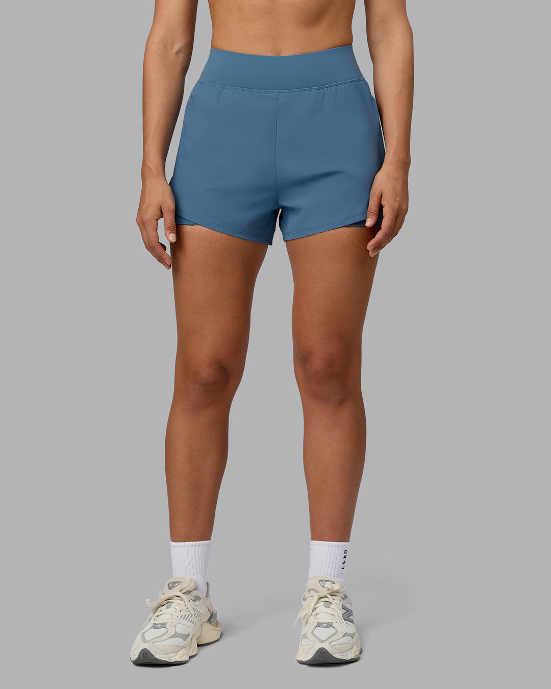 Woman wearing Challenger 3&quot; Lined Performance Shorts - Elemental Blue