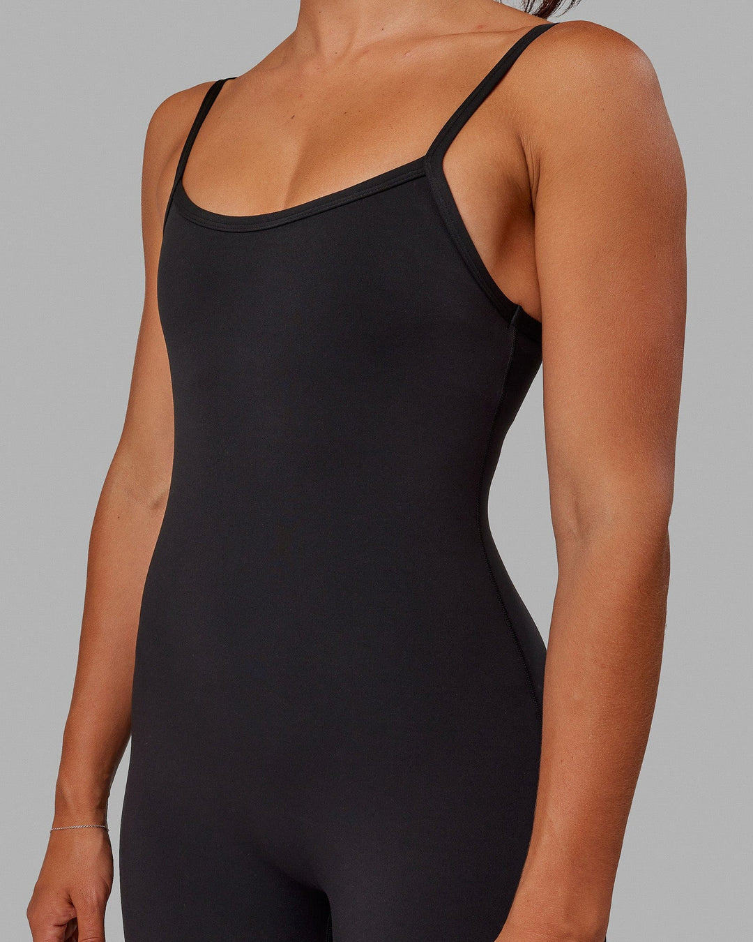 Woman wearing Clarity Full Length Bodysuit - Black