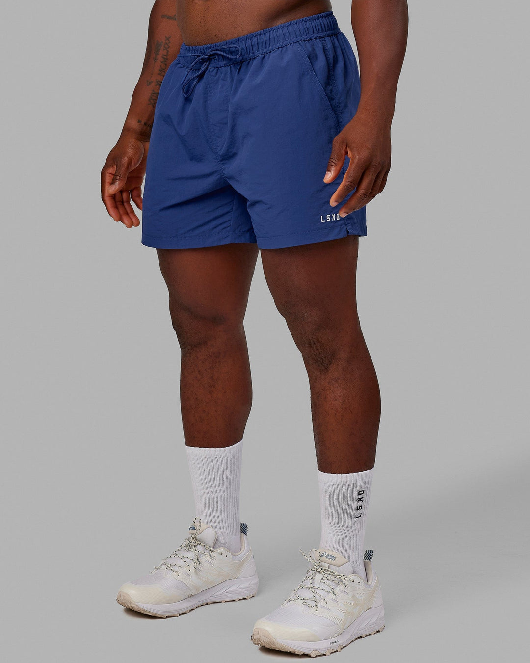 Man wearing Classic 5" Shorts - Galactic Cobalt