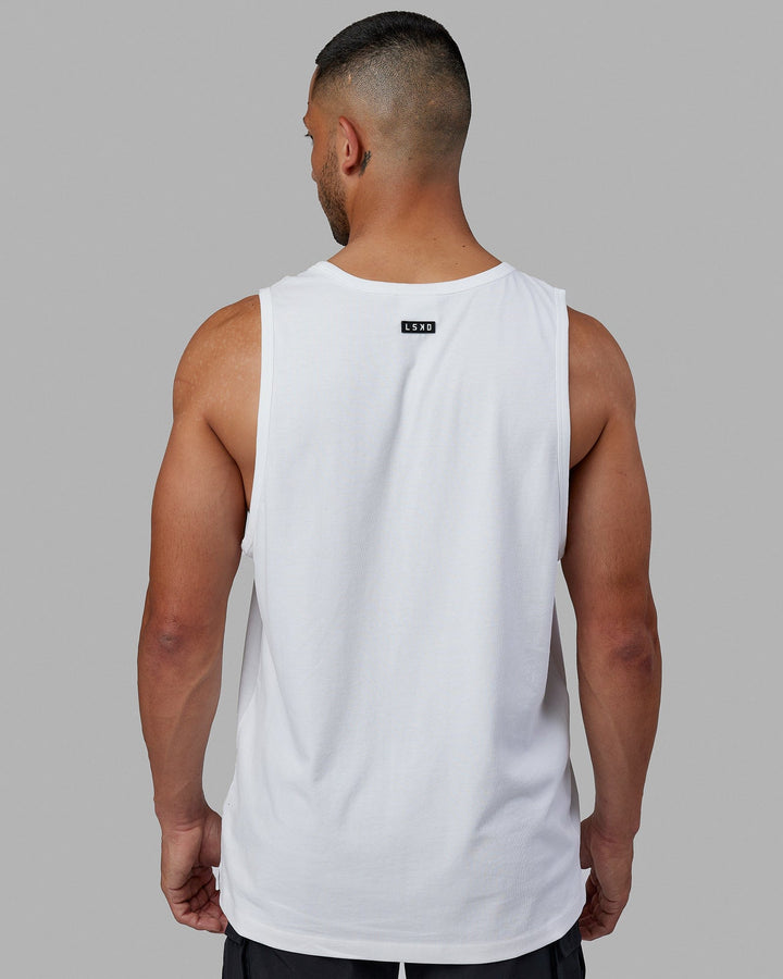 Man wearing Classic Heavyweight Tank - White