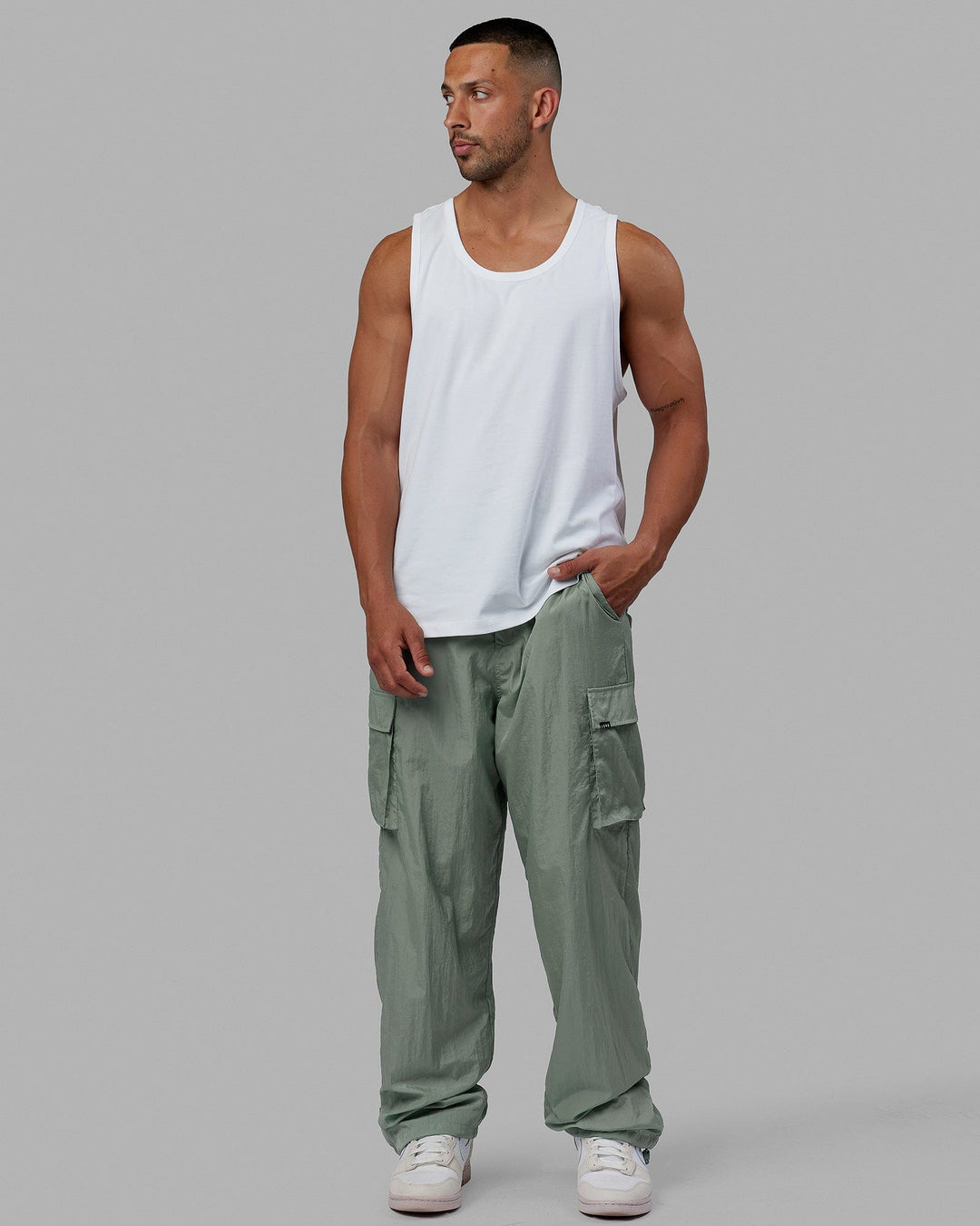 Man wearing Classic Heavyweight Tank - White