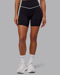 Woman wearing Contrast Ultra High-Rise 6" Short - Black-White