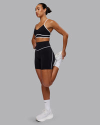 Woman wearing Contrast Ultra High-Rise 6" Short - Black-White