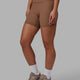 Woman wearing Creator Ribbed Mid Short Tights - Doe