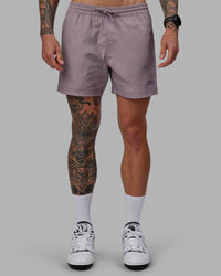 Man wearing Daily 5" Shorts - Grey Purple