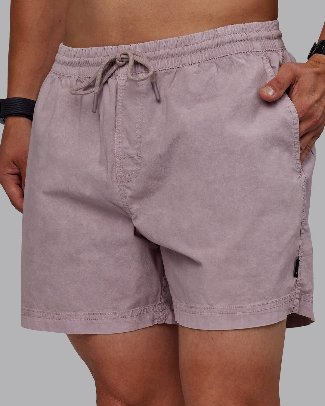 Man wearing Washed Daily 5&quot; Shorts - Greyish Purple