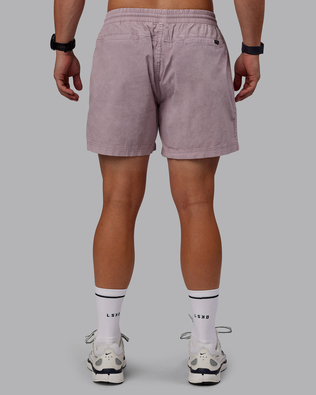 Man wearing Washed Daily 5&quot; Shorts - Greyish Purple
