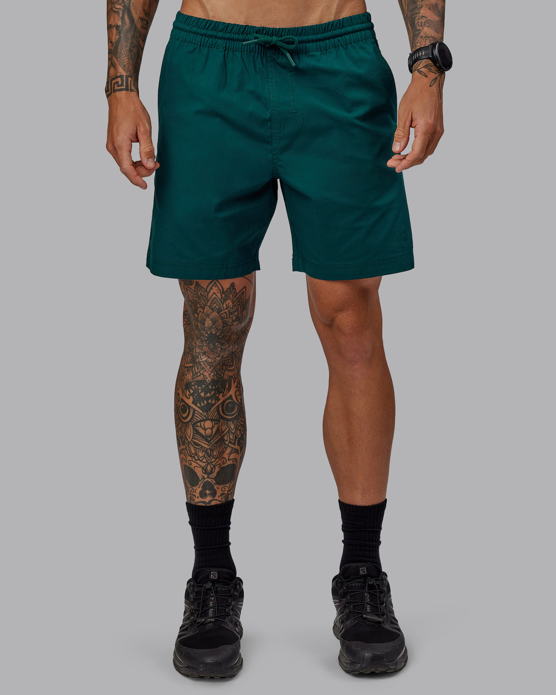 Man wearing Daily 7&quot; Shorts - Dark Moss