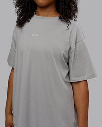 Woman wearing Daily FLXCotton Oversized Dress - Circular Grey