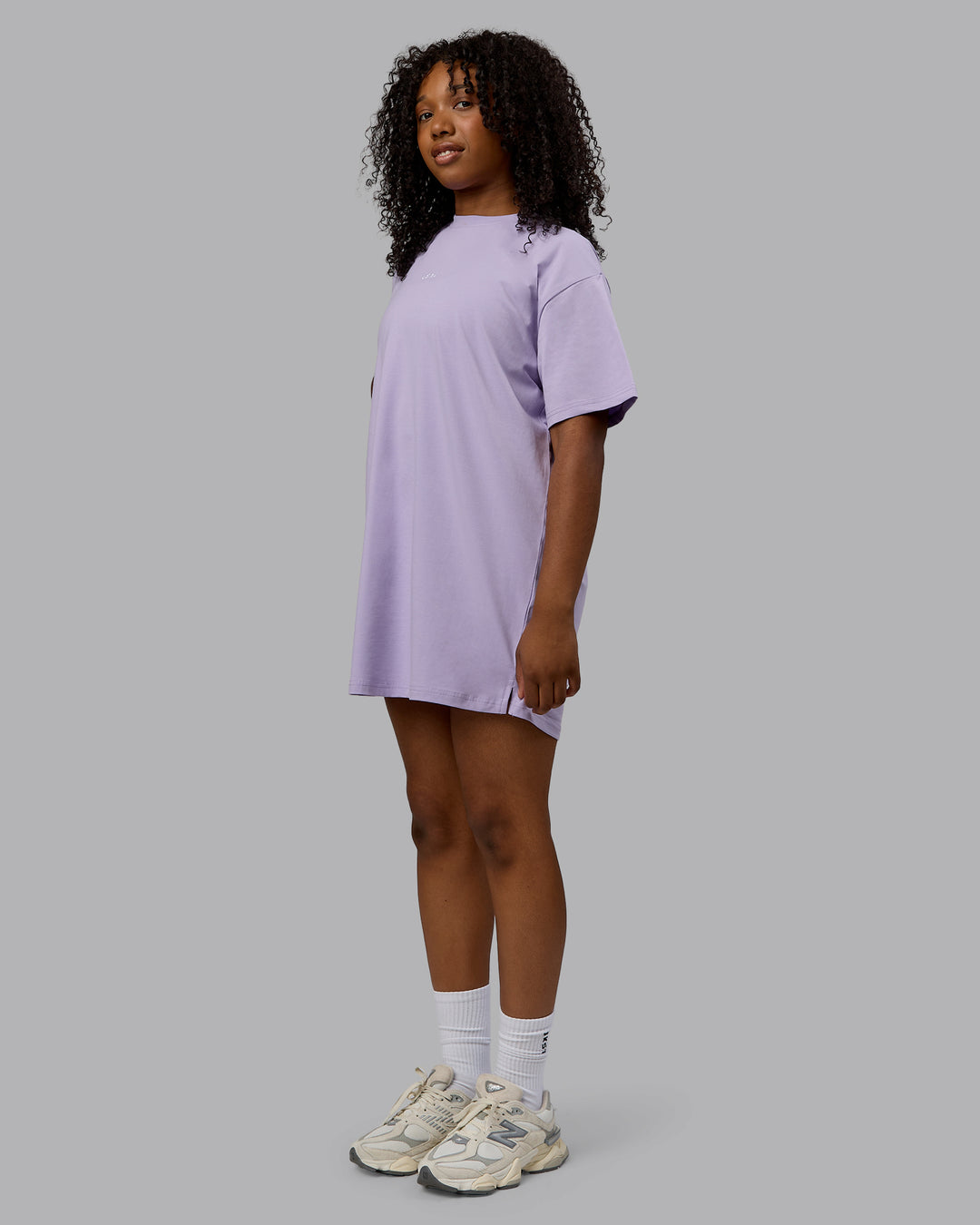 Woman wearing Daily FLXCotton Oversized Dress - Pale Lilac