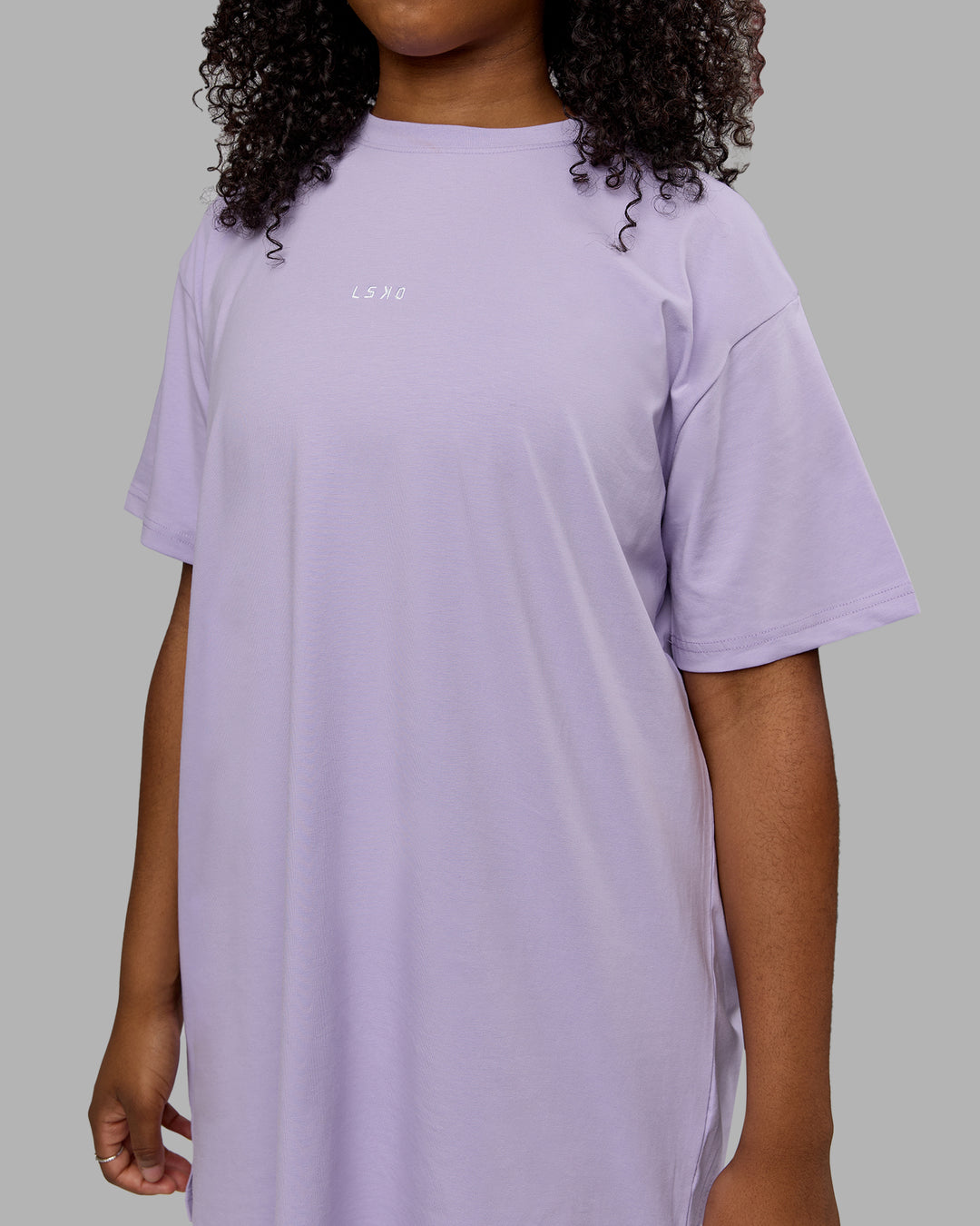 Woman wearing Daily FLXCotton Oversized Dress - Pale Lilac