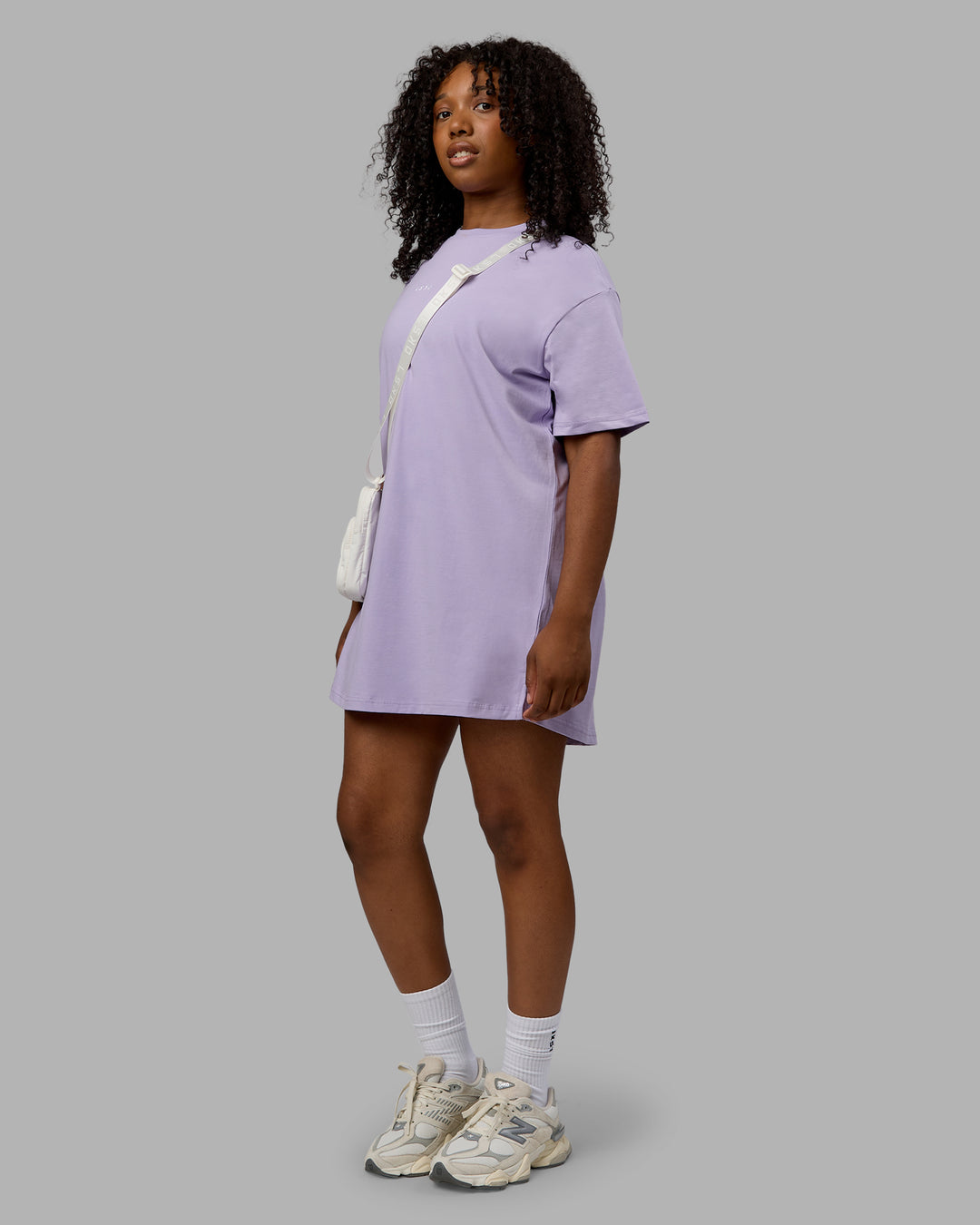 Woman wearing Daily FLXCotton Oversized Dress - Pale Lilac