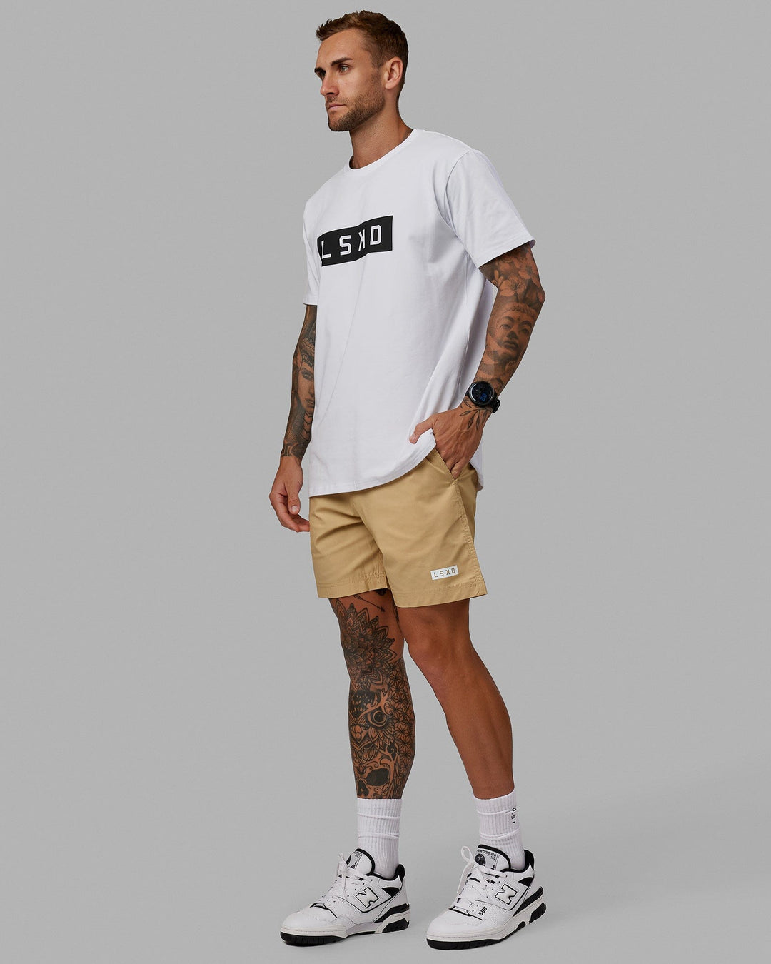 Man wearing Daily Shorts - Pale Khaki