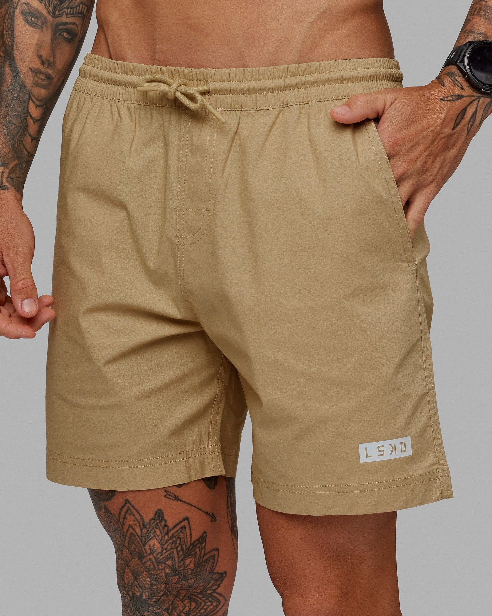 Man wearing Daily Shorts - Pale Khaki